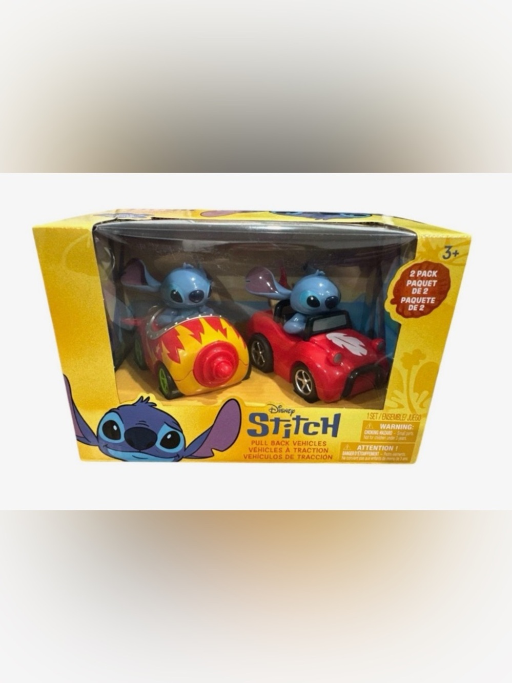 Disney Stitch Pull-Back Vehicle Toy Set Space Rocket & Buggy Car Ages 3+